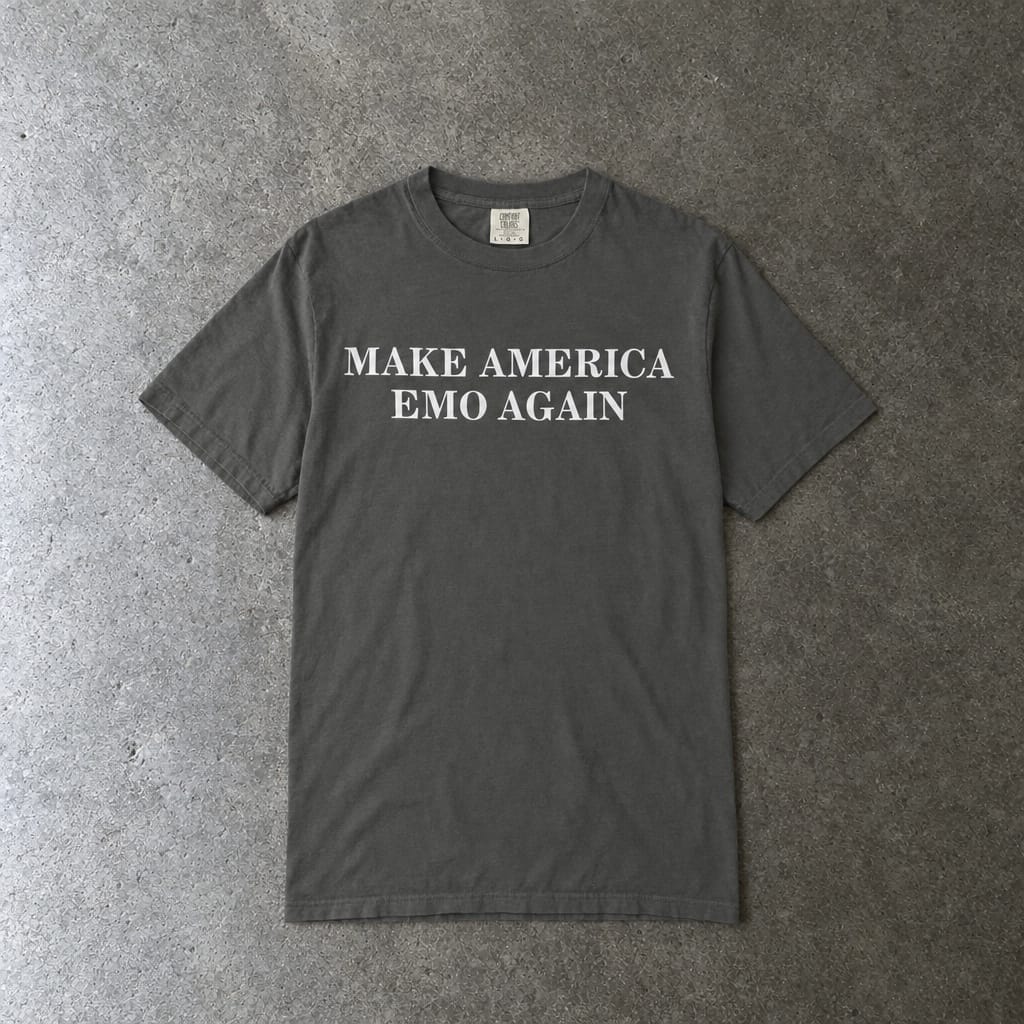 Make America Emo Again Tee on Comfort Colors Pepper / S