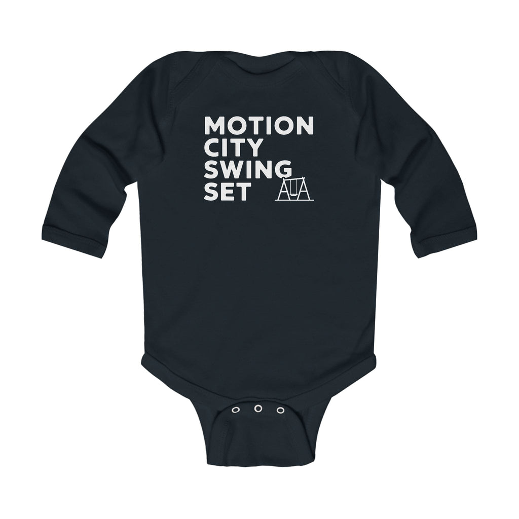 Motion City Swing Set - Long Sleeve Onesie Black / NB (0-3M)