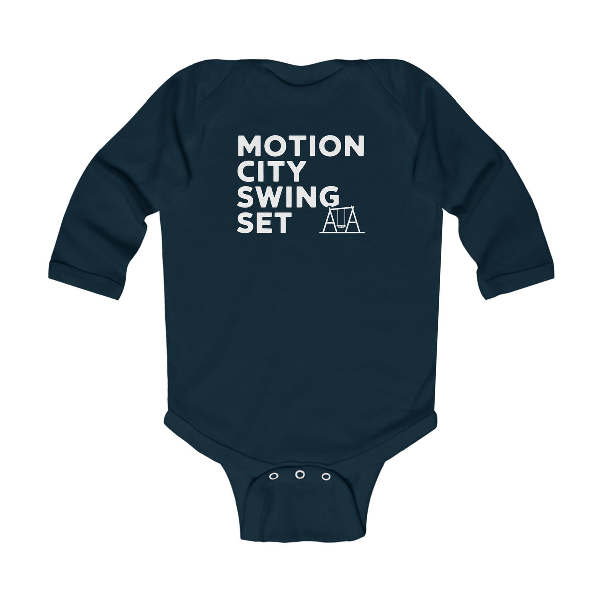Motion City Swing Set - Long Sleeve Onesie Navy / NB (0-3M)