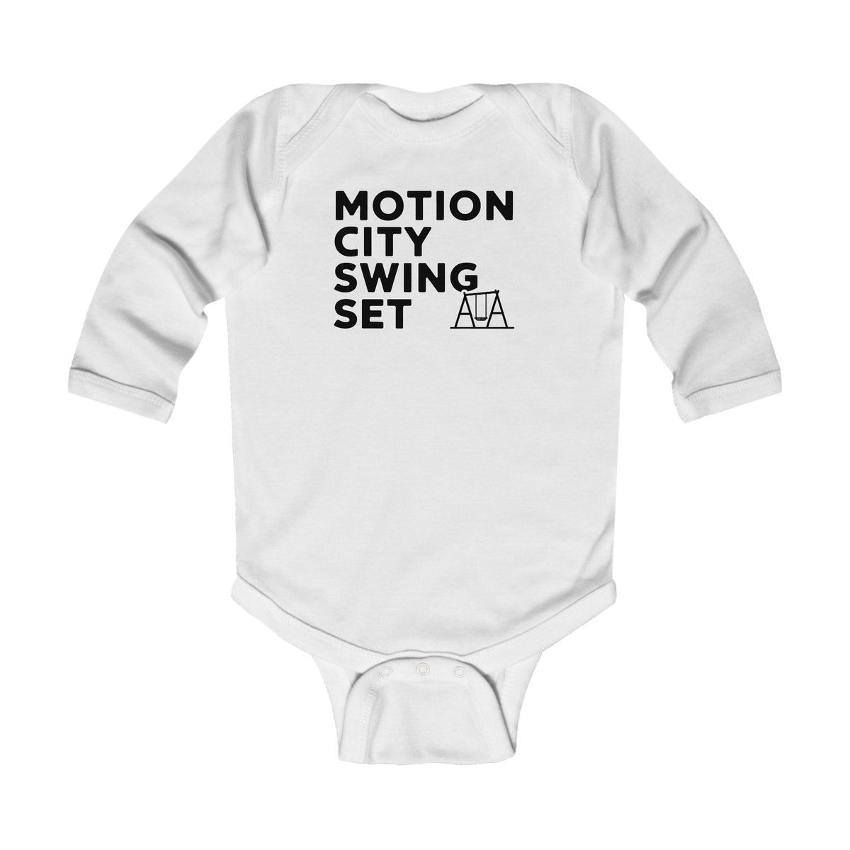 Motion City Swing Set - Long Sleeve Onesie White / NB (0-3M)