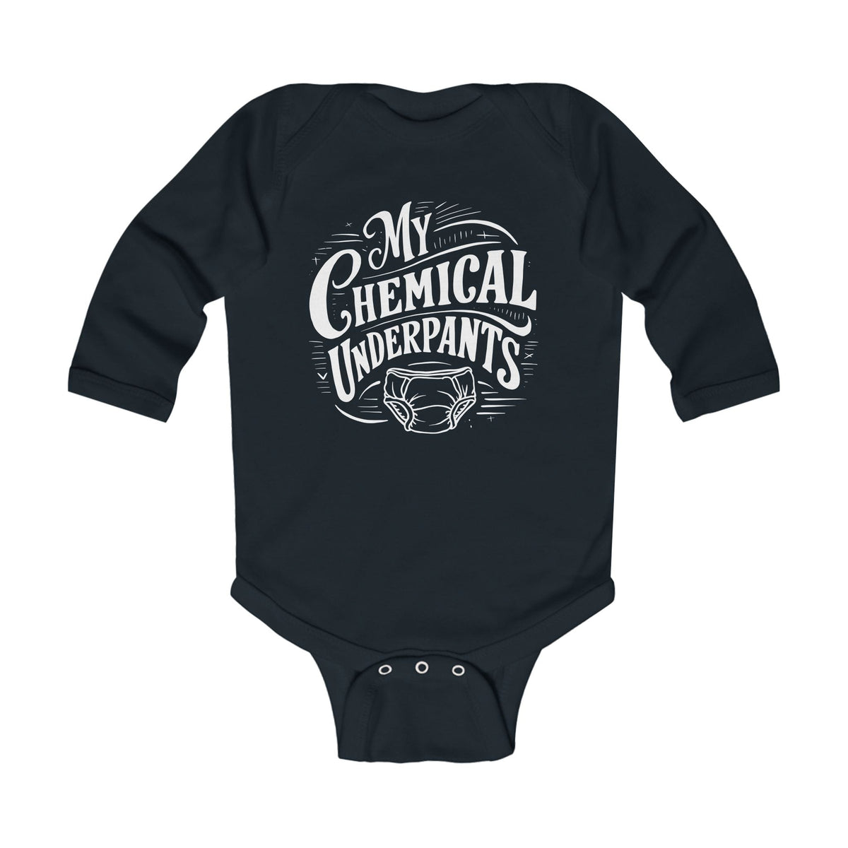 My Chemical Underpants - Long Sleeve Onesie CA Black / NB (0-3M)