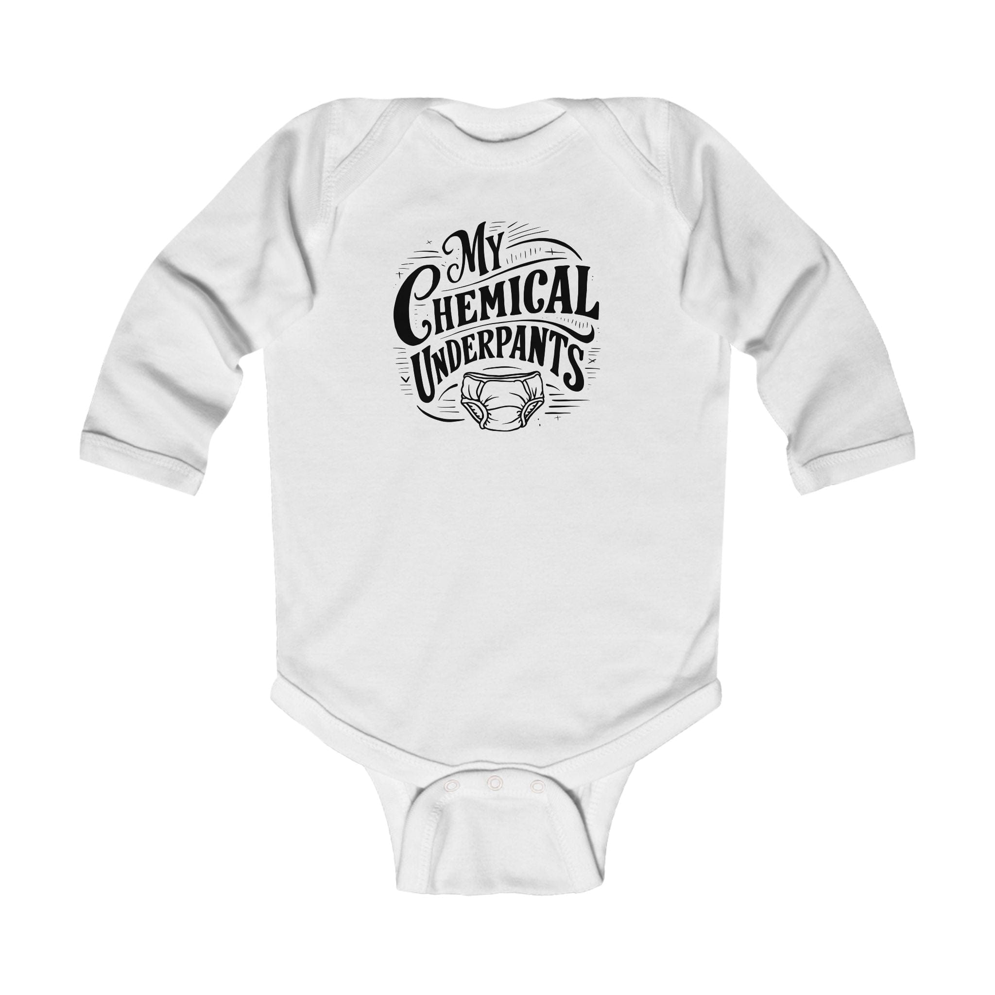 My Chemical Underpants - Long Sleeve Onesie White / NB (0-3M)