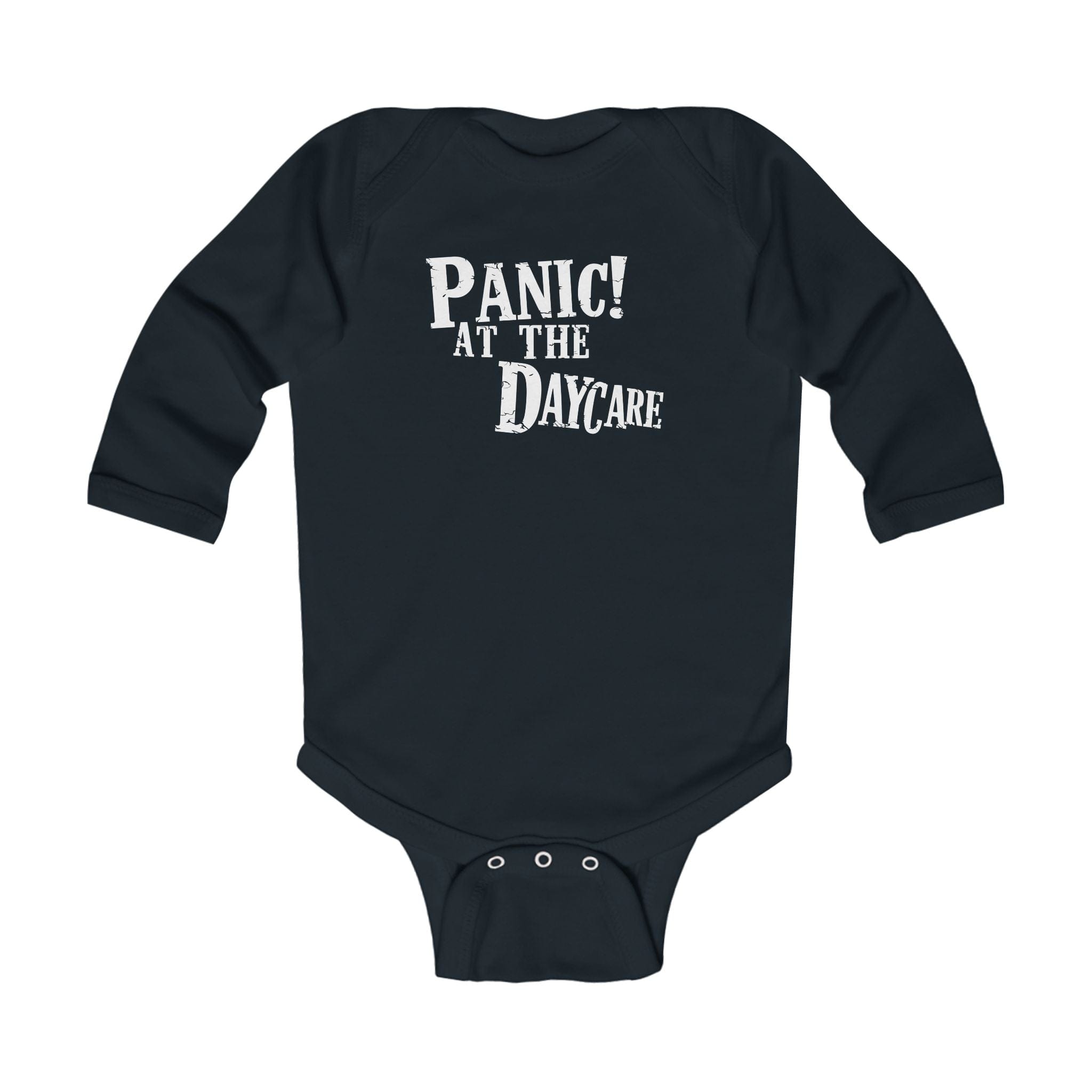 Panic! At The Daycare - Long Sleeve Onesie Black / NB (0-3M)