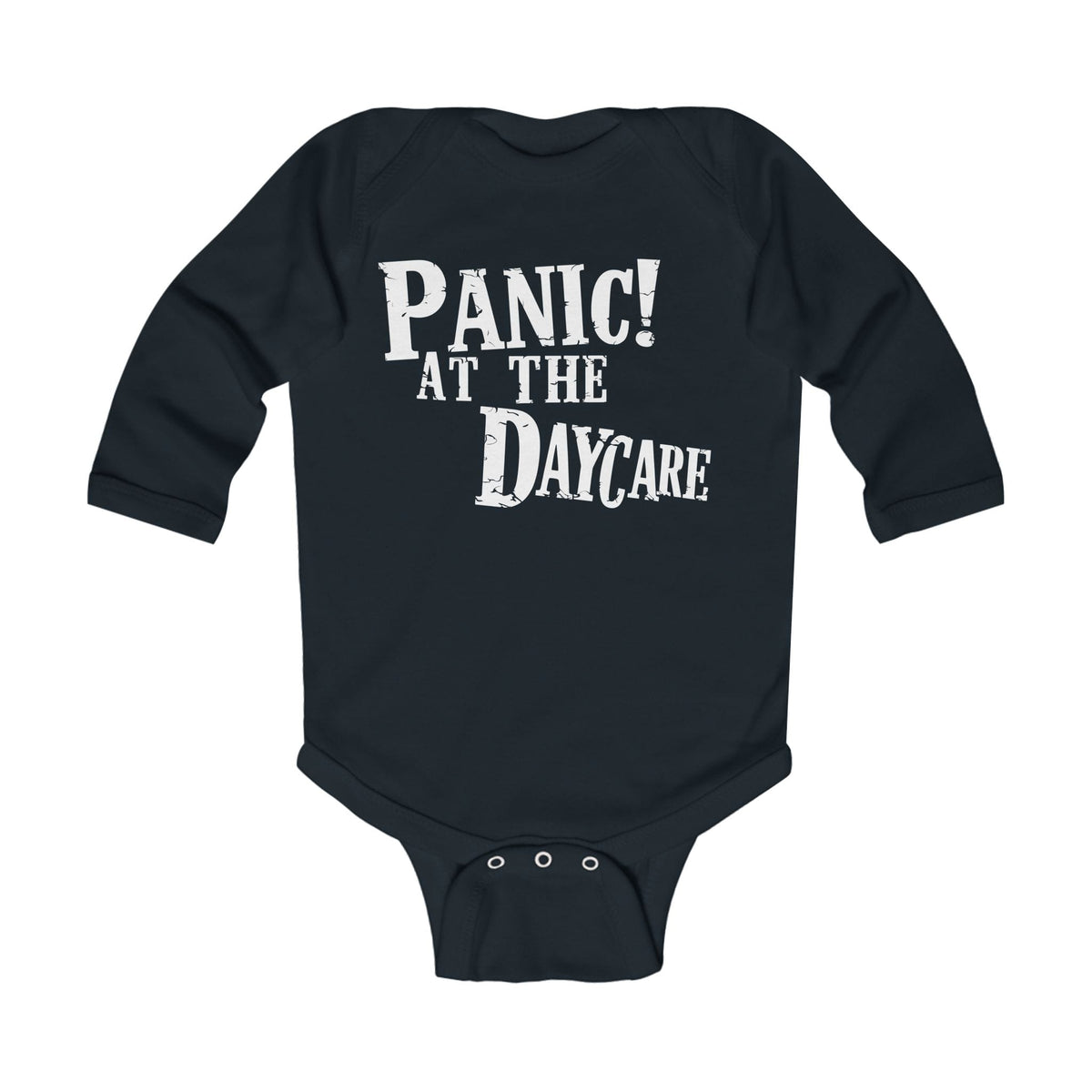 Panic! At The Daycare - Long Sleeve Onesie CA Black / NB (0-3M)