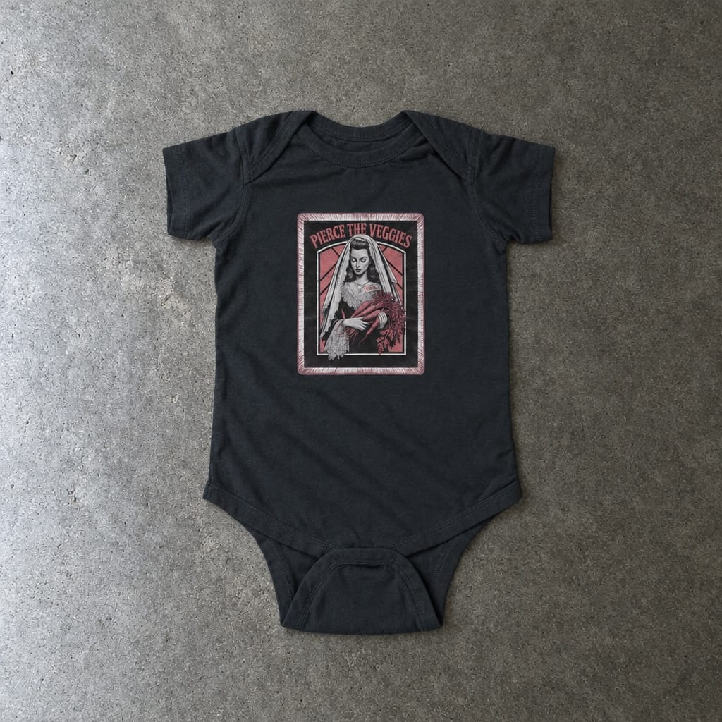 Pierce the Veggies - Onesie Black / NB (0-3M)