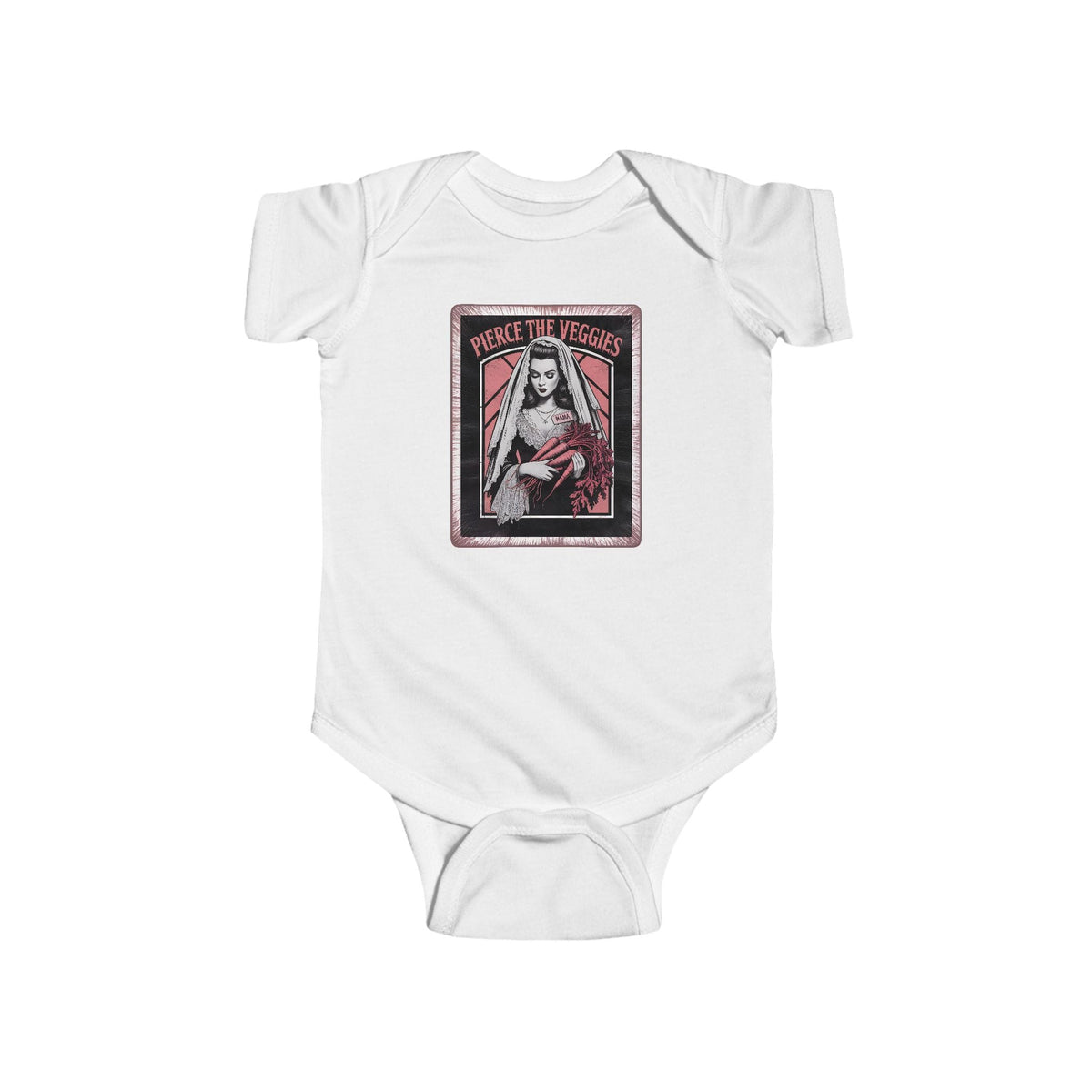 Pierce the Veggies - Onesie CA White / NB (0-3M)
