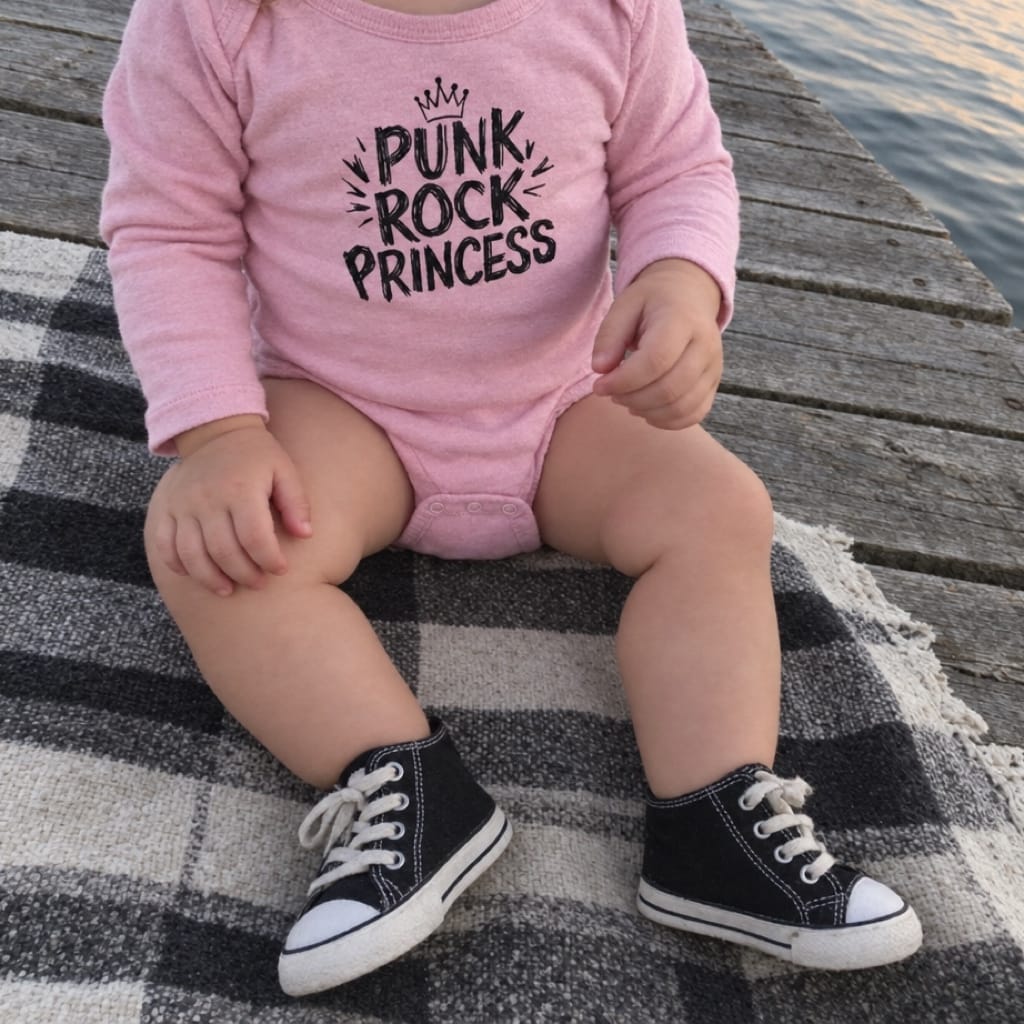 Punk Rock Princess - Long Sleeve Onesie