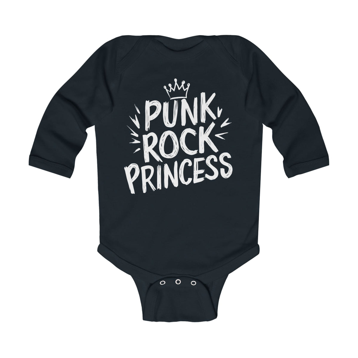 Punk Rock Princess - Long Sleeve Onesie CA Black / NB (0-3M)