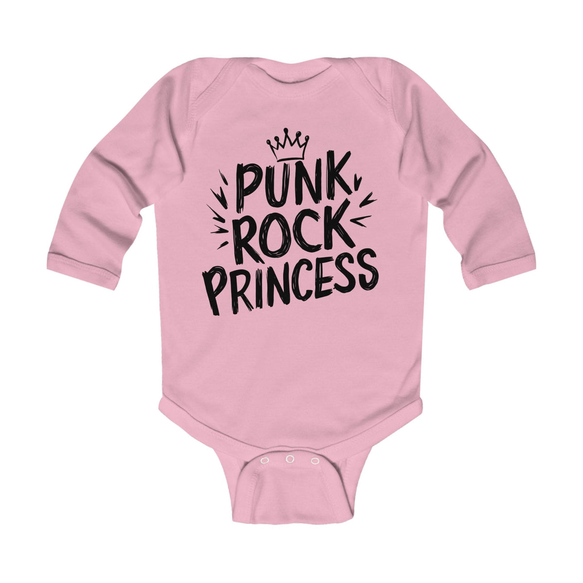 Punk Rock Princess - Long Sleeve Onesie CA Pink / NB (0-3M)
