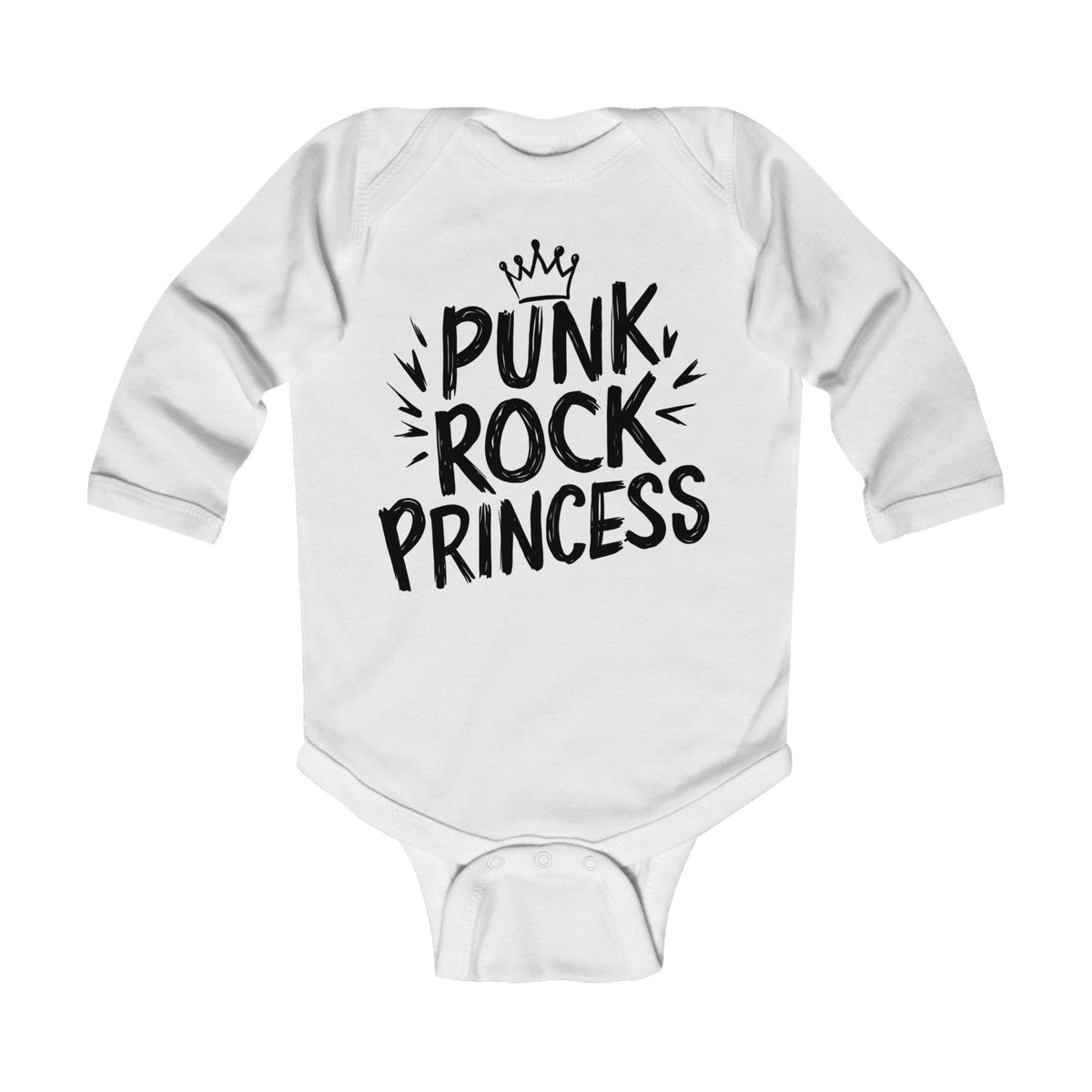 Punk Rock Princess - Long Sleeve Onesie CA White / NB (0-3M)
