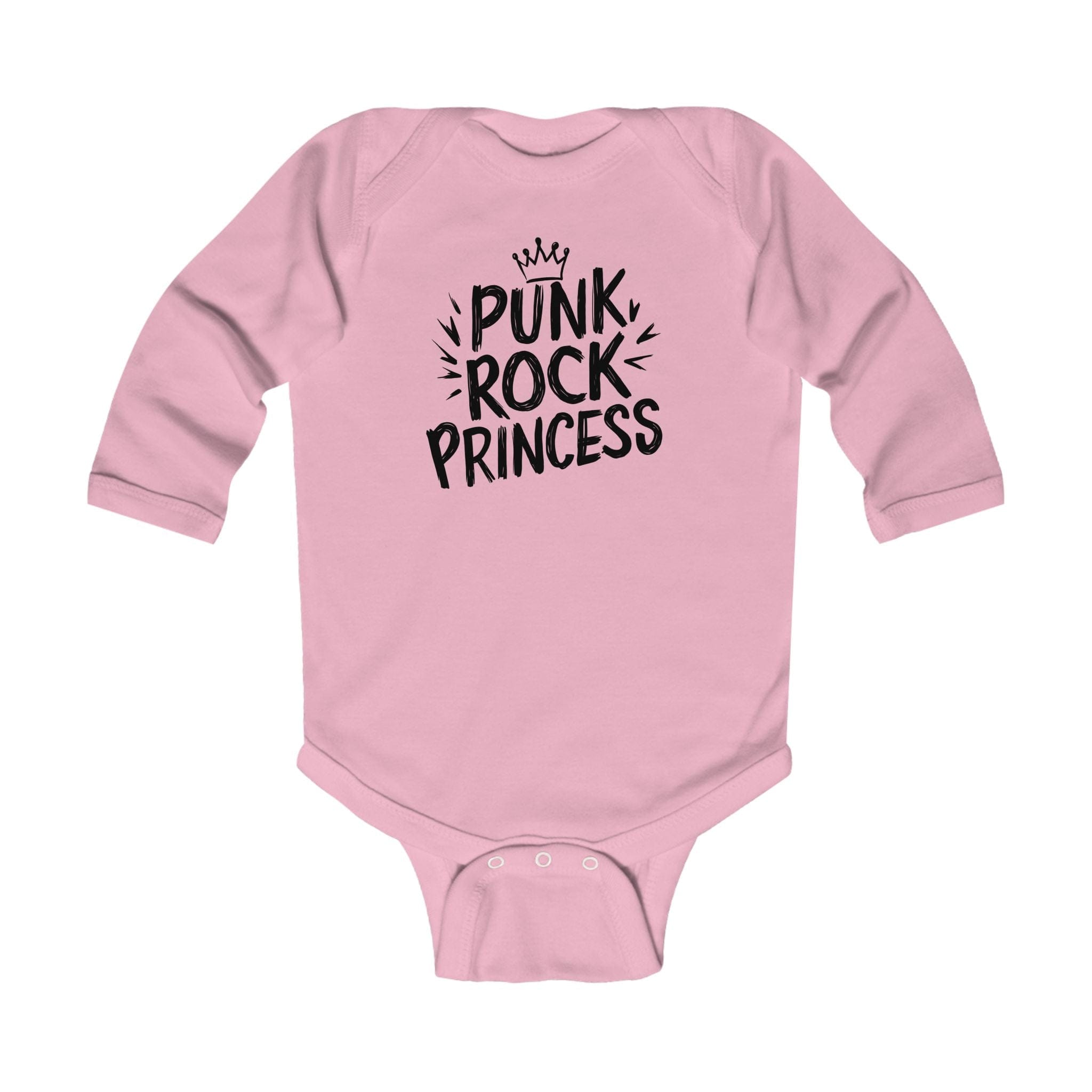 Punk Rock Princess - Long Sleeve Onesie Pink / NB (0-3M)