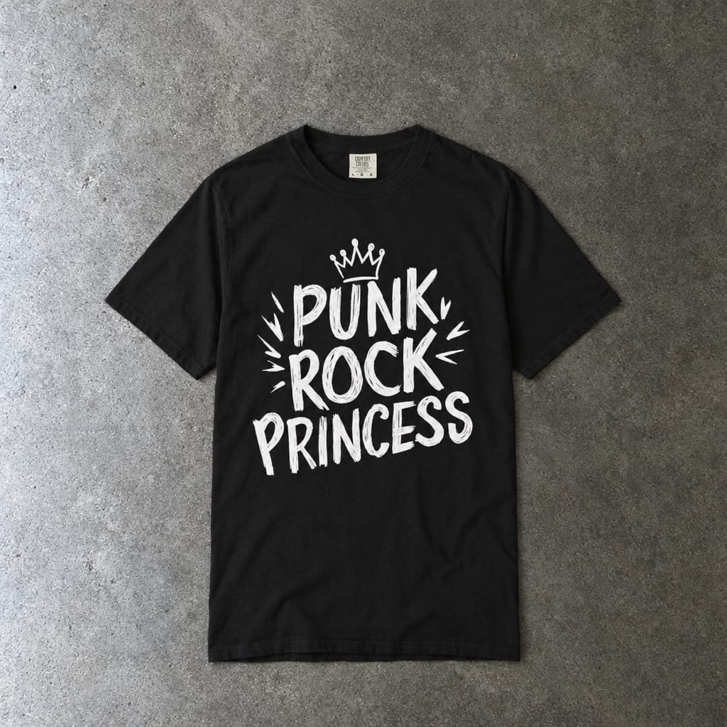 Punk Rock Princess Tee on Comfort Colors Black / S