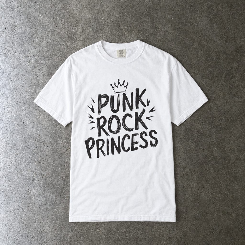 Punk Rock Princess Tee on Comfort Colors White / S