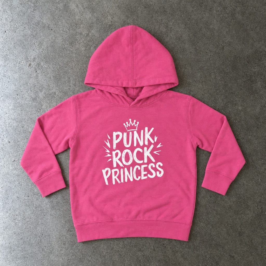 Punk Rock Princess Toddler Hoodie Vintage Hot Pink / 2T