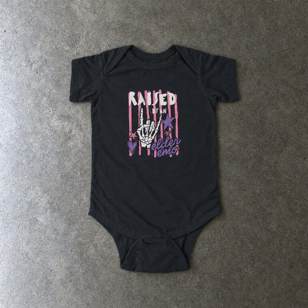 Raised by an Elder Emo 2.0 Onesie Black / NB (0-3M)