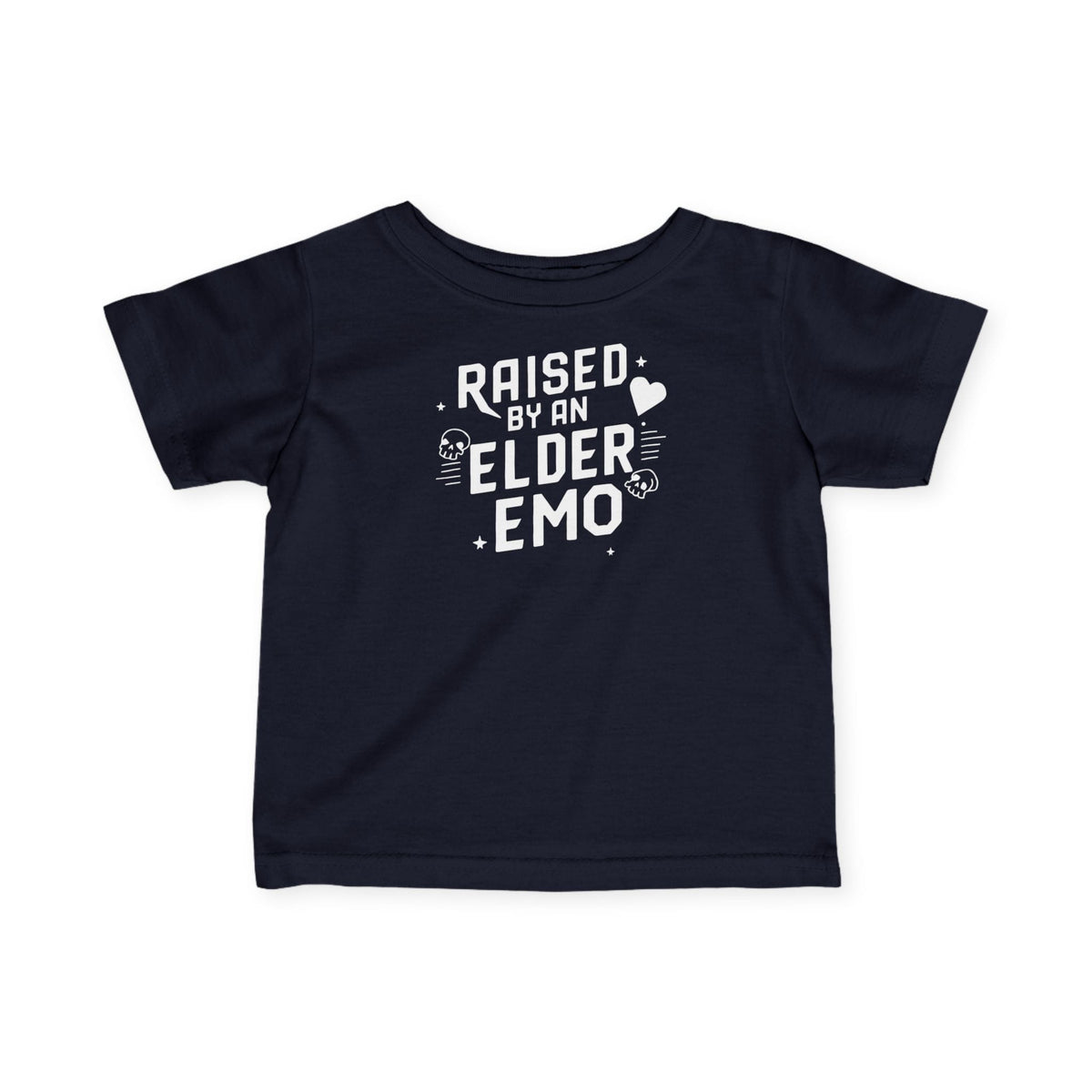 Raised by an Elder Emo - Infant Tee CA Navy / 6M