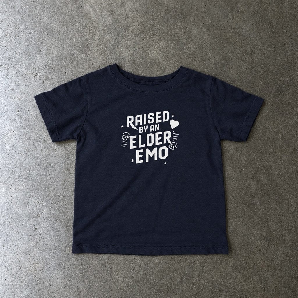 Raised by an Elder Emo - Infant Tee CA Navy / 6M