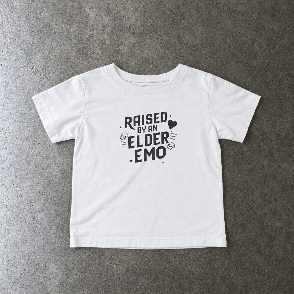 Raised by an Elder Emo - Infant Tee White / 6M