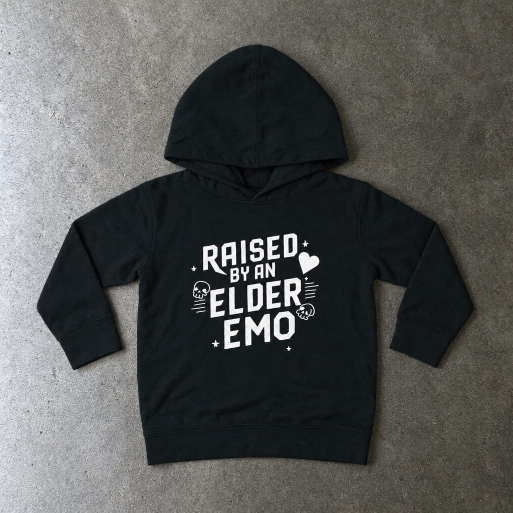 Raised By An Elder Emo Toddler Hoodie Black / 2T