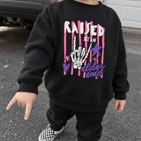 Raised by an Elder Emo Toddler Sweatshirt