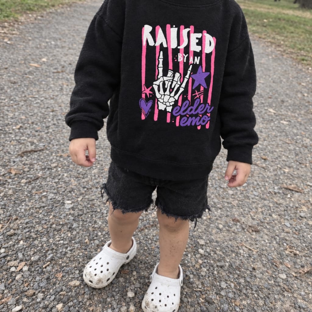 Raised by an Elder Emo Toddler Sweatshirt