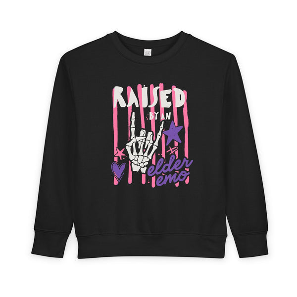 Raised by an Elder Emo Toddler Sweatshirt 2T / Black