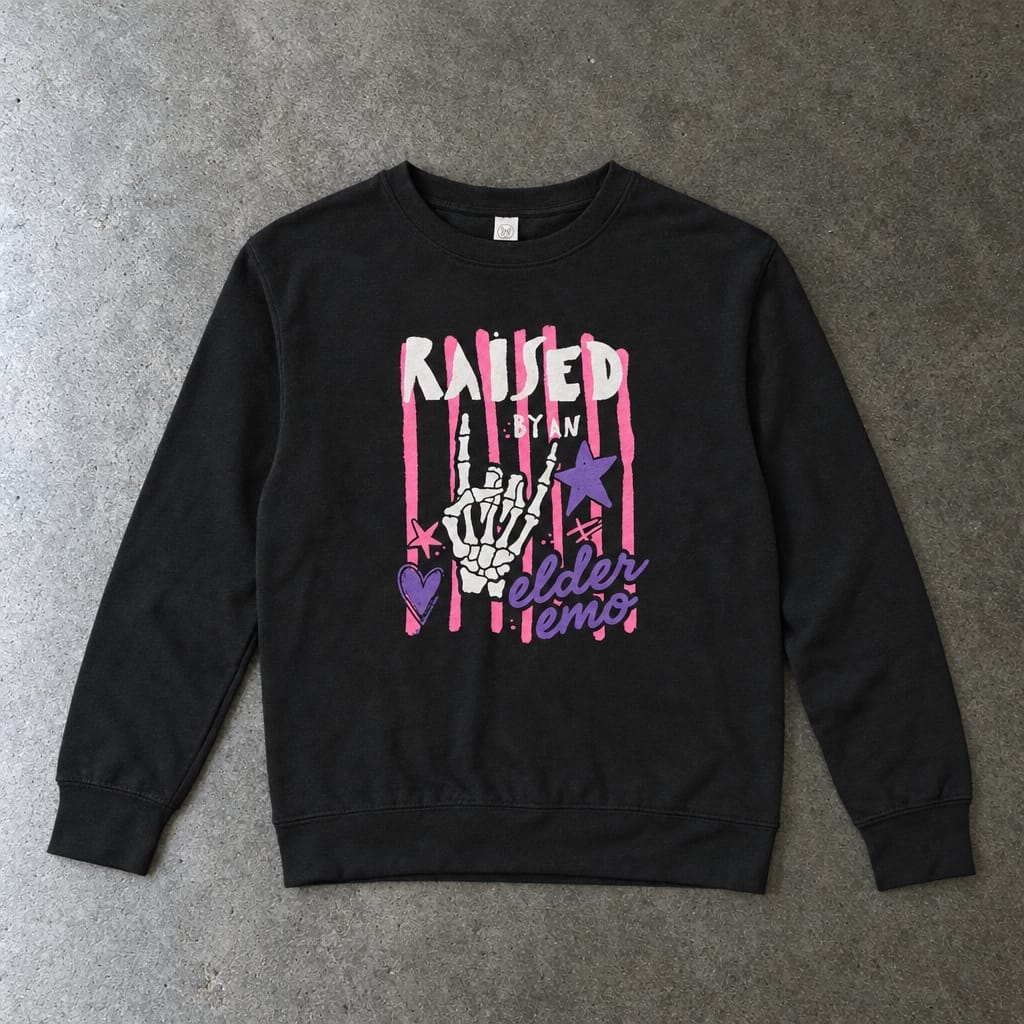 Raised by an Elder Emo Toddler Sweatshirt 2T / Black
