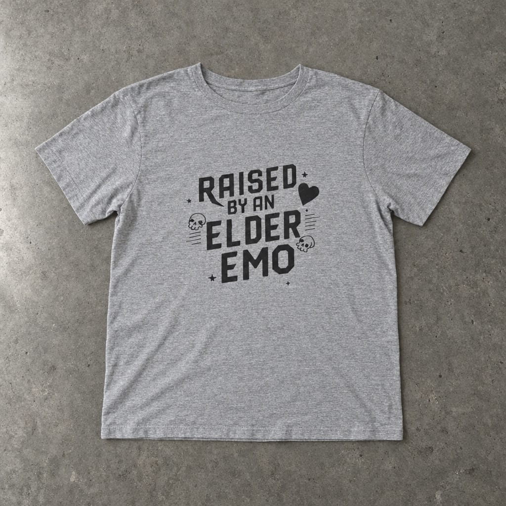Raised by an Elder Emo - Toddler Tee Athletic Heather / 2T