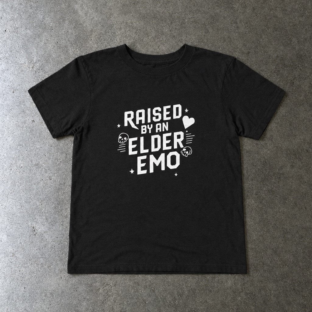 Raised by an Elder Emo - Toddler Tee CA Black / 2T