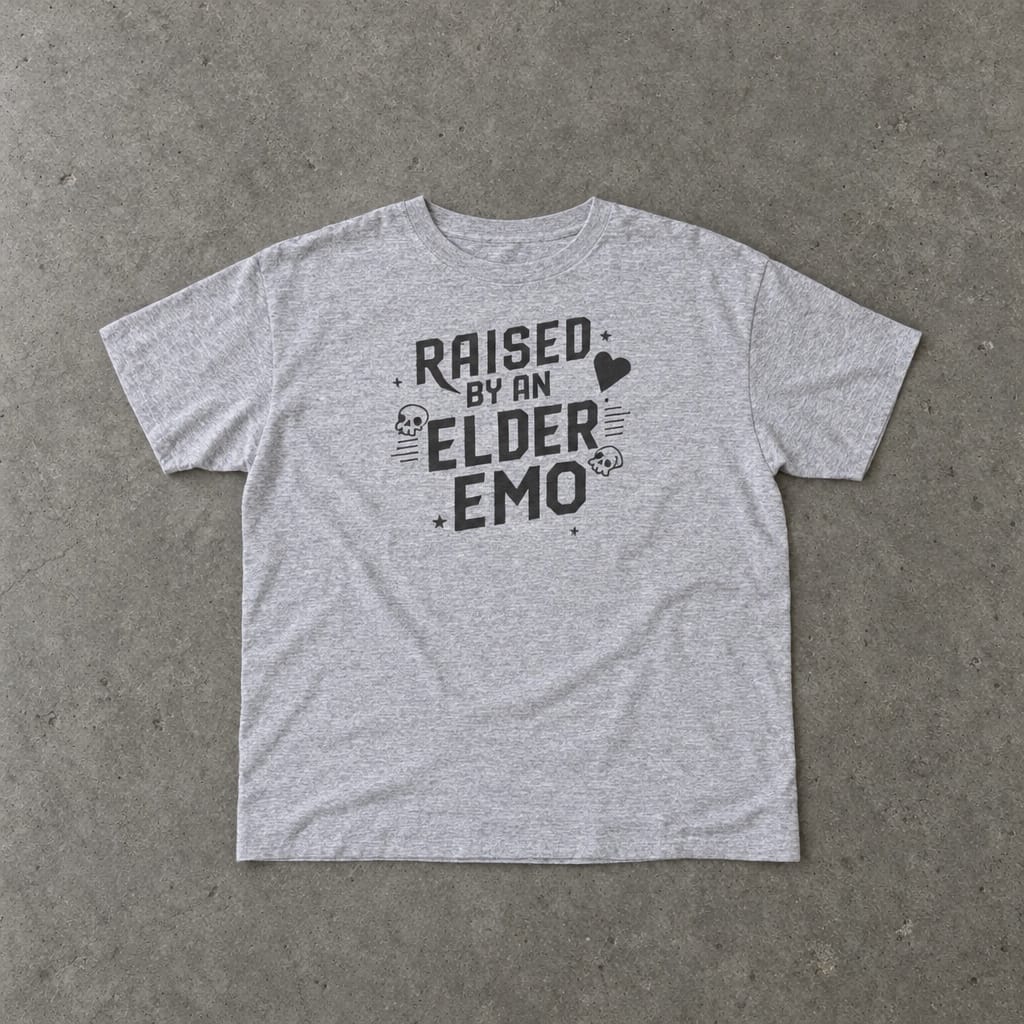 Raised by an Elder Emo - Toddler Tee CA Heather / 2T