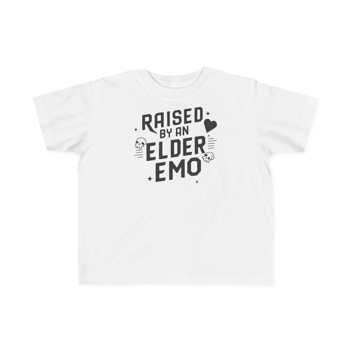 Raised by an Elder Emo - Toddler Tee CA White / 2T