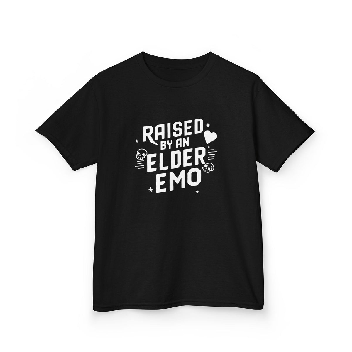 Raised by an Elder Emo - Youth Tee CA XS / Black