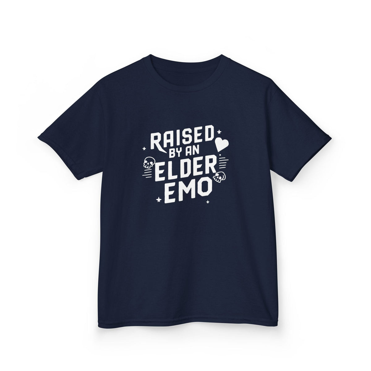 Raised by an Elder Emo - Youth Tee CA XS / Navy