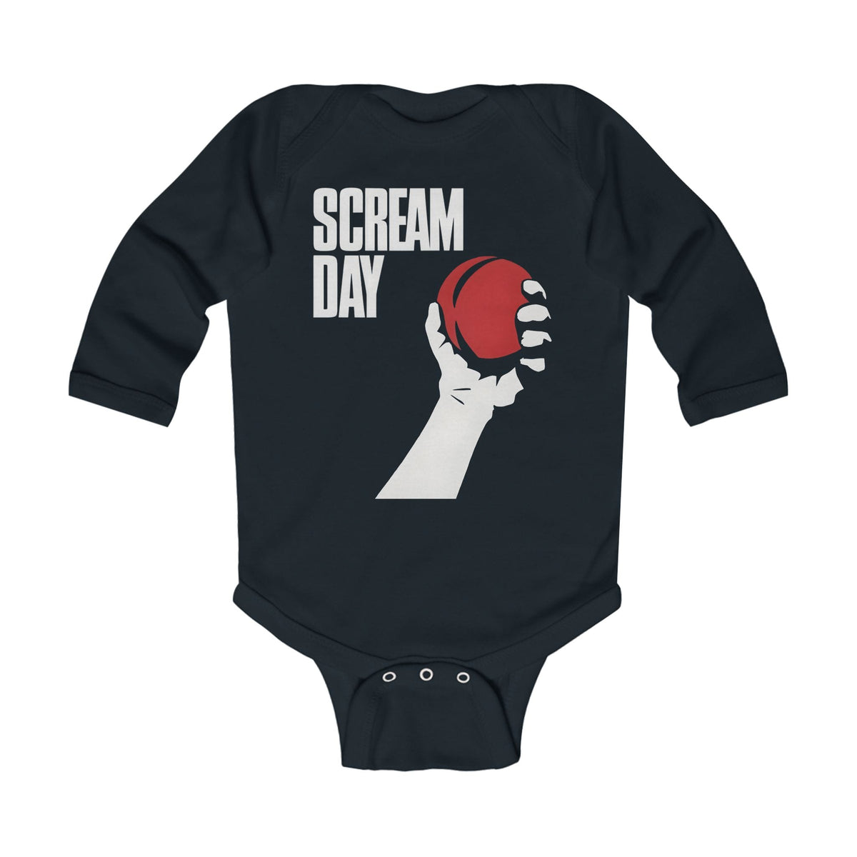 Scream Day - Long Sleeve Onesie CA Black / NB (0-3M)