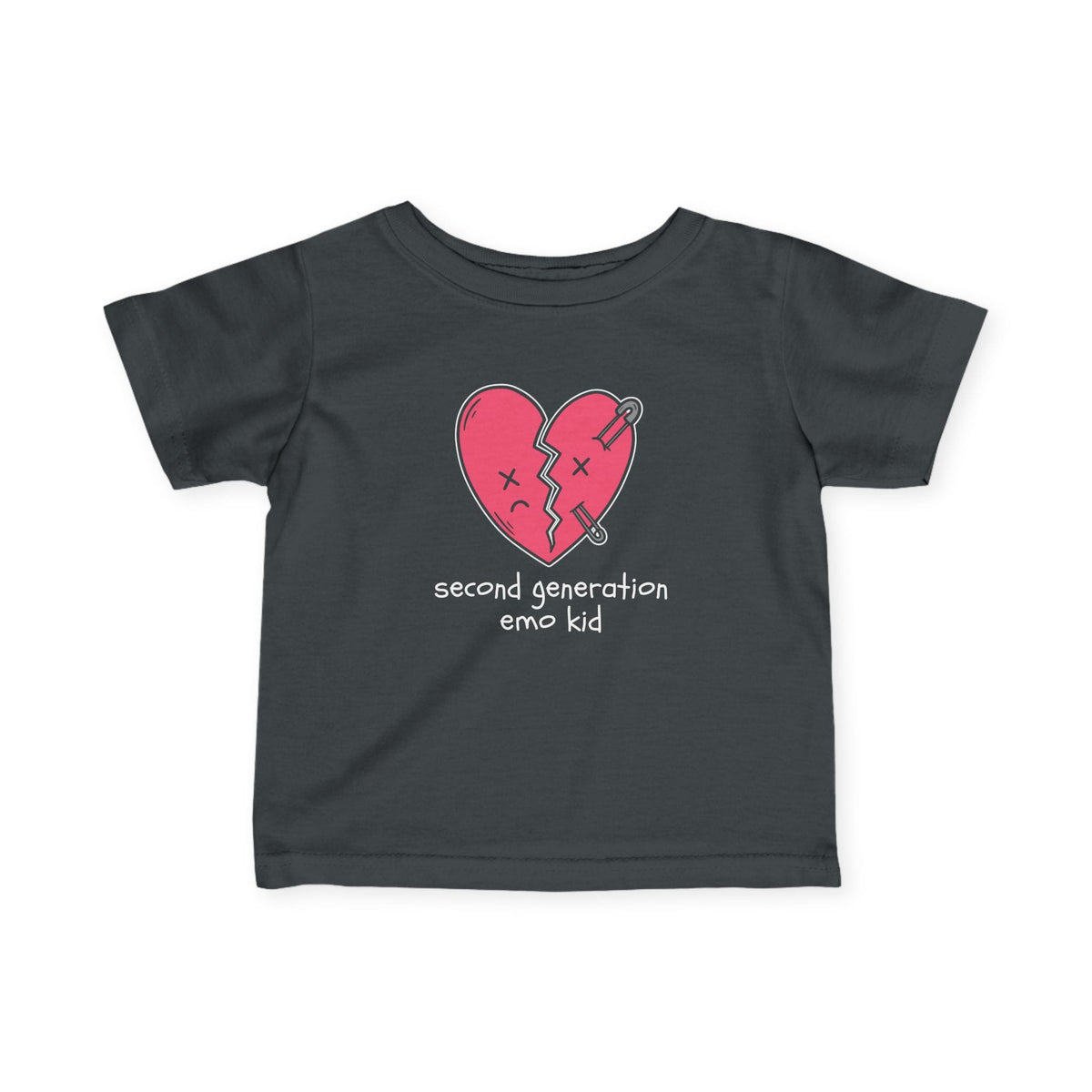 Second Generation Emo Kid 2.0 Baby Tee 12M / Charcoal