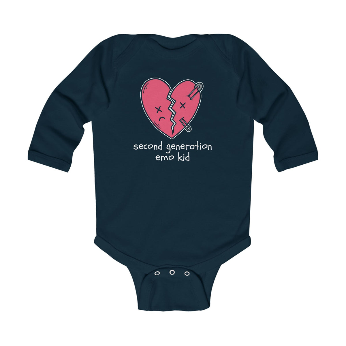 Second Generation Emo Kid 2.0 Long Sleeve Bodysuit Navy / NB (0-3M)