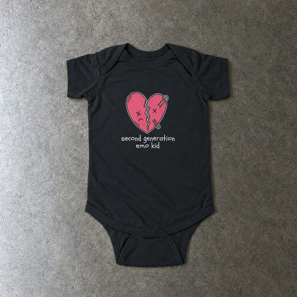 Second Generation Emo Kid 2.0 Onesie Black / NB (0-3M)