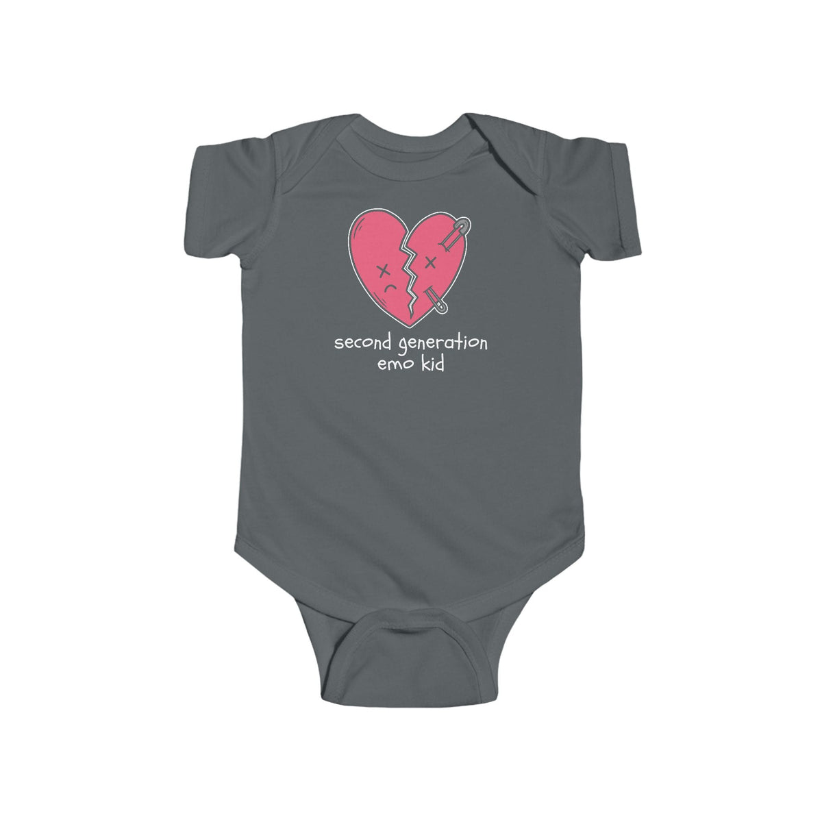 Second Generation Emo Kid 2.0 Onesie Charcoal / 6M