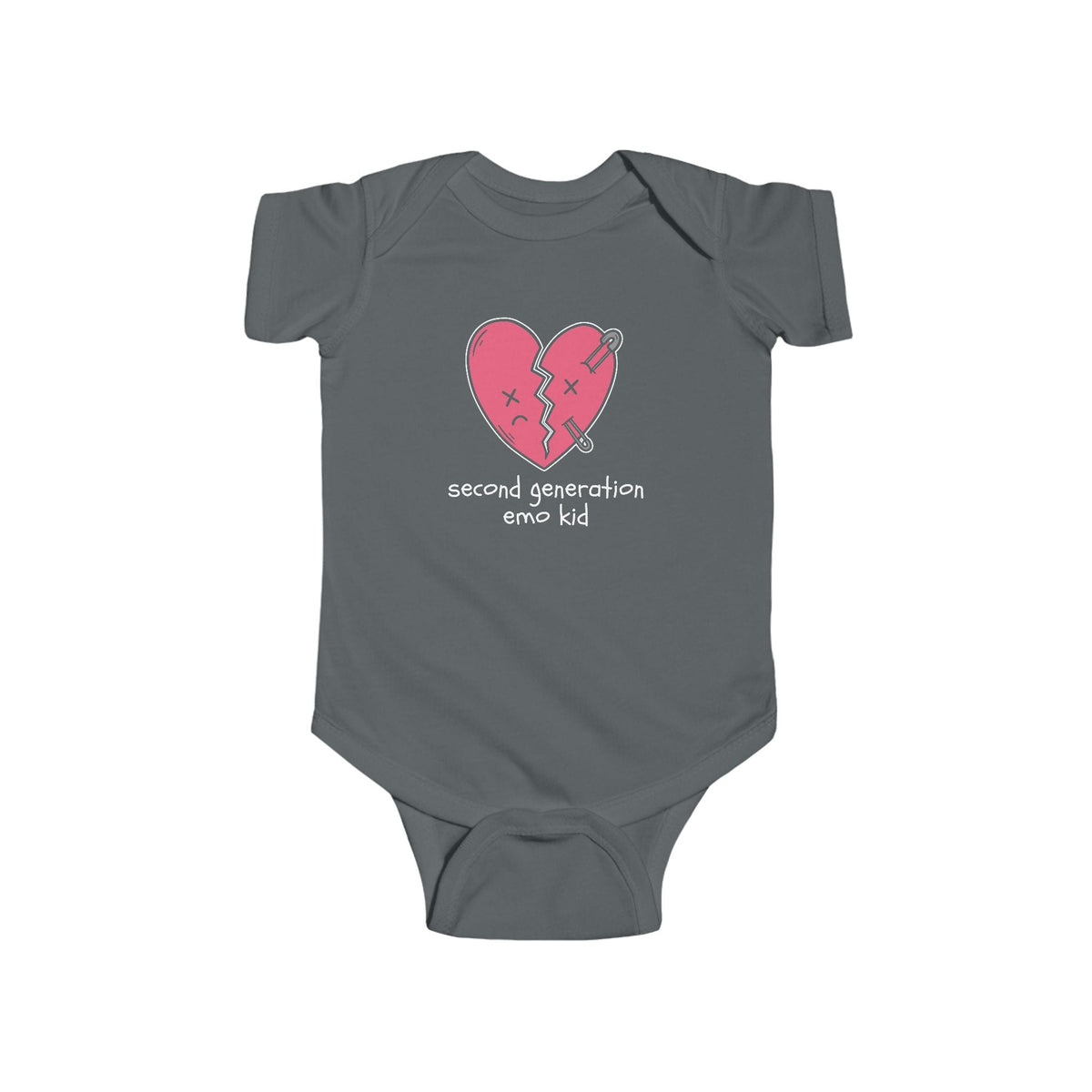 Second Generation Emo Kid 2.0 Onesie Charcoal / NB (0-3M)