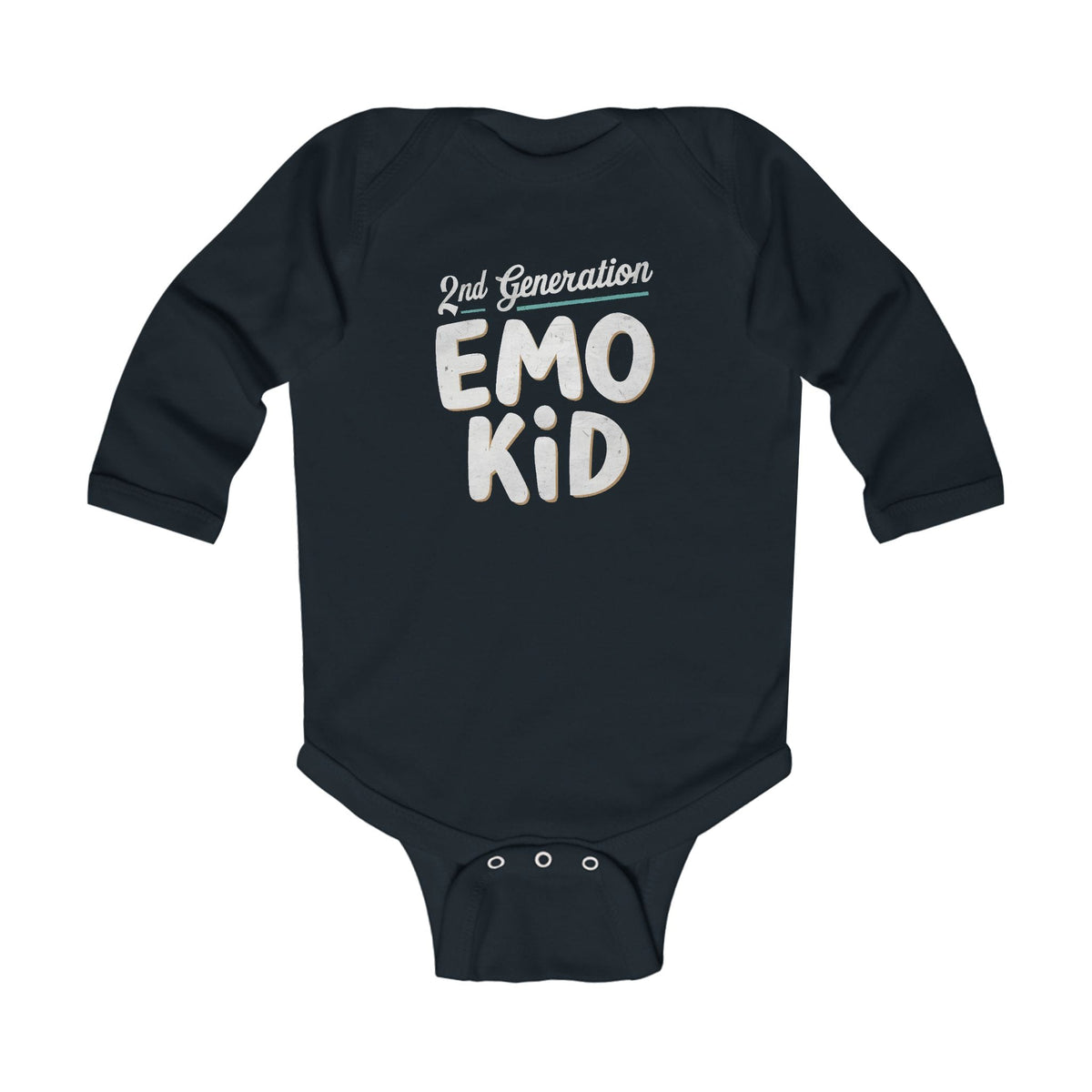 Second Generation Emo Kid - Long Sleeve Onesie CA Black / NB (0-3M)