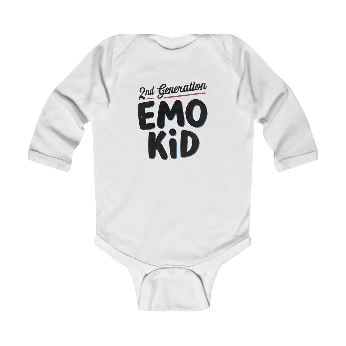 Second Generation Emo Kid - Long Sleeve Onesie CA White / NB (0-3M)