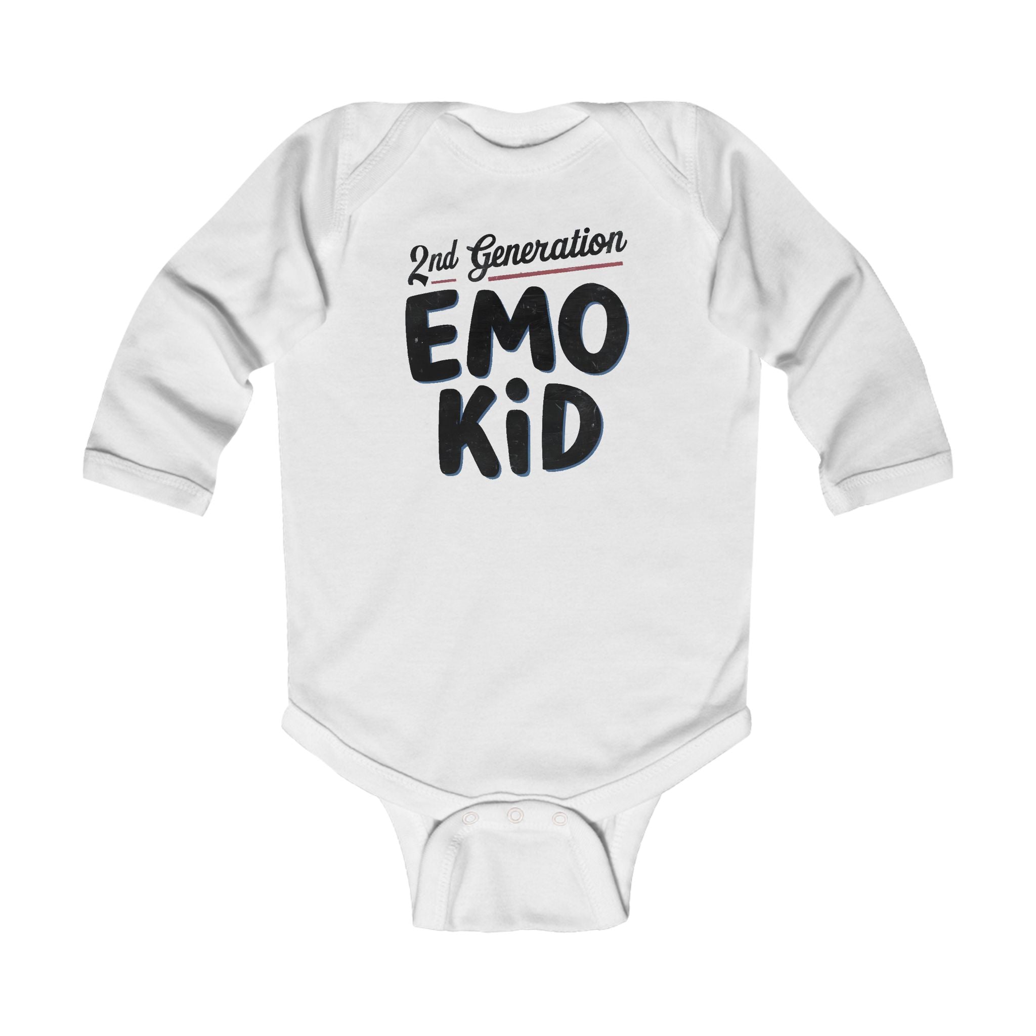 Second Generation Emo Kid - Long Sleeve Onesie White / NB (0-3M)
