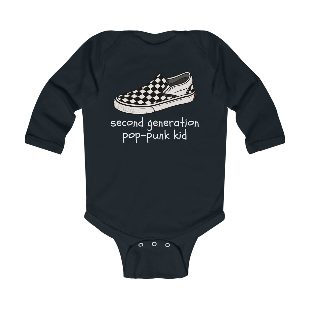 Second Generation Pop-punk Kid 2.0 Long Sleeve Bodysuit Black / NB (0-3M)