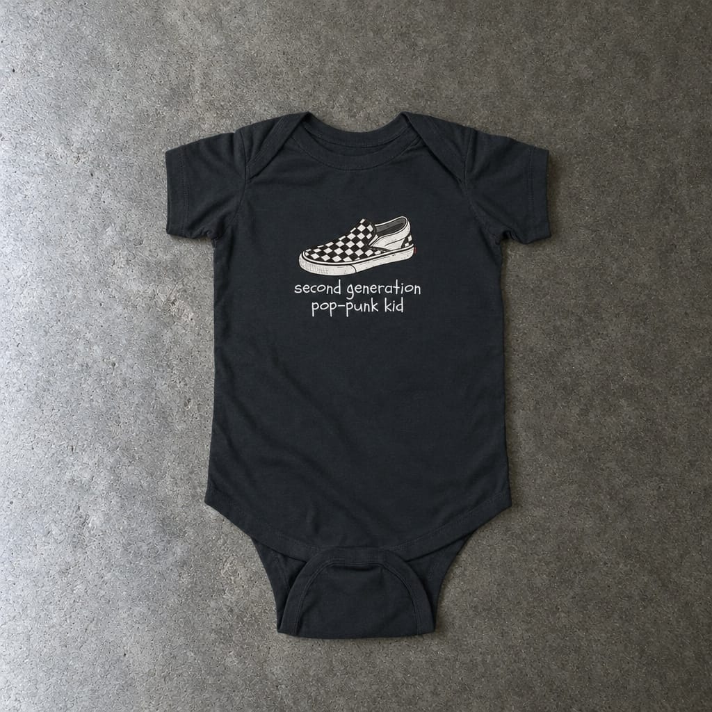 Second Generation Pop-punk Kid 2.0 Onesie Black / NB (0-3M)