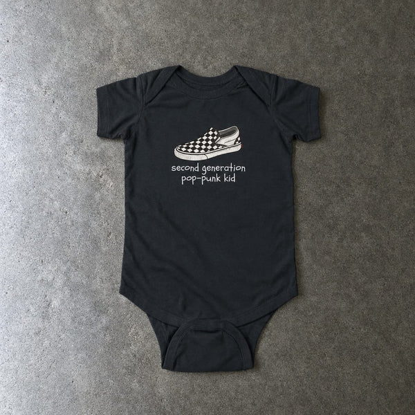 Second Generation Pop-punk Kid 2.0 Onesie Black / NB (0-3M)