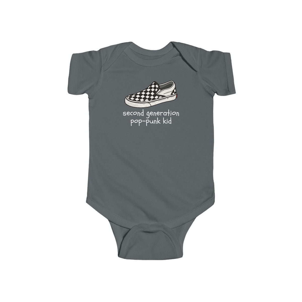 Second Generation Pop-punk Kid 2.0 Onesie (CA) Charcoal / 6M