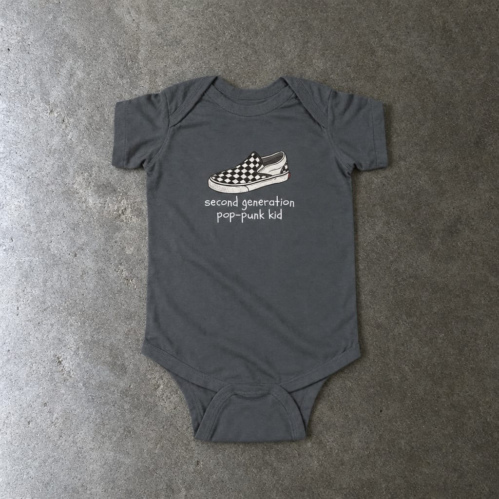 Second Generation Pop-punk Kid 2.0 Onesie Charcoal / NB (0-3M)
