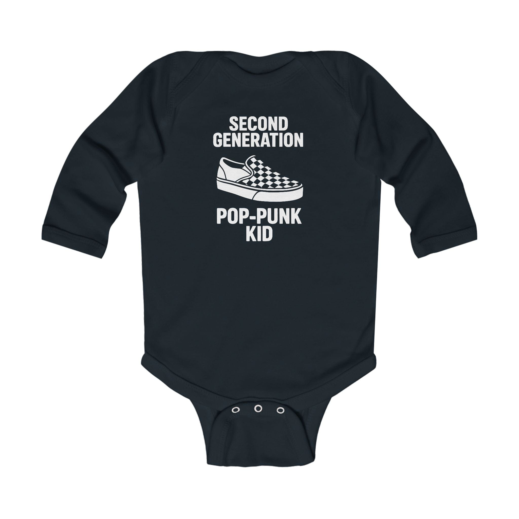 Second Generation Pop-punk Kid - Long Sleeve Onesie Black / NB (0-3M)