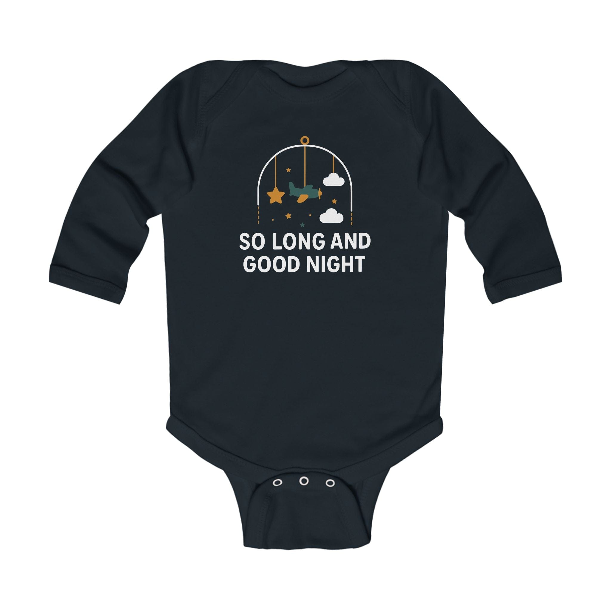 So Long and Good Night Long Sleeve Onesie - Long Sleeve Onesie Black / NB (0-3M)
