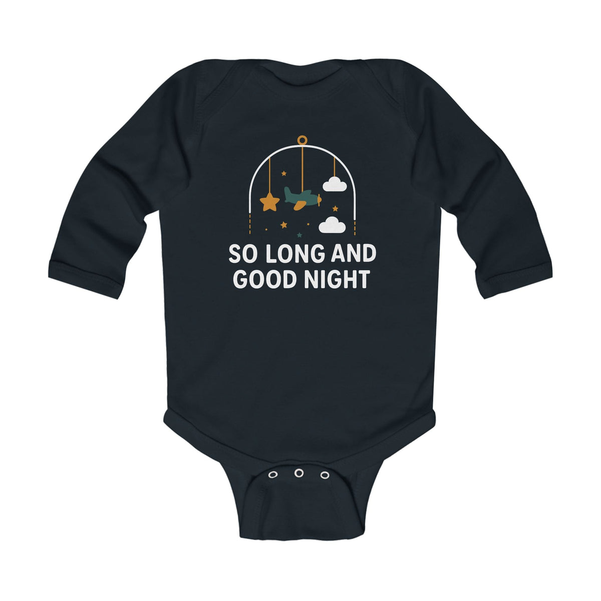 So Long and Good Night Long Sleeve Onesie - Long Sleeve Onesie CA Black / NB (0-3M)